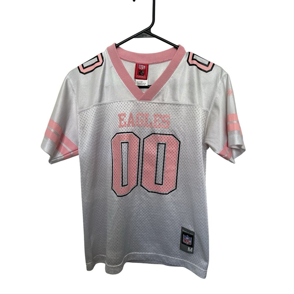 Youth Reebok NFL Baltimore Ravens Pink White Football Jersey Girls M Kids *